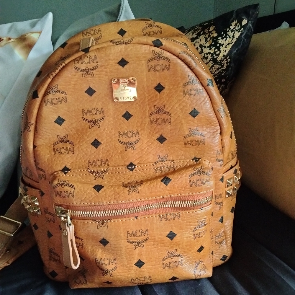 💯 Authentic MCM Tan Leather Backpack